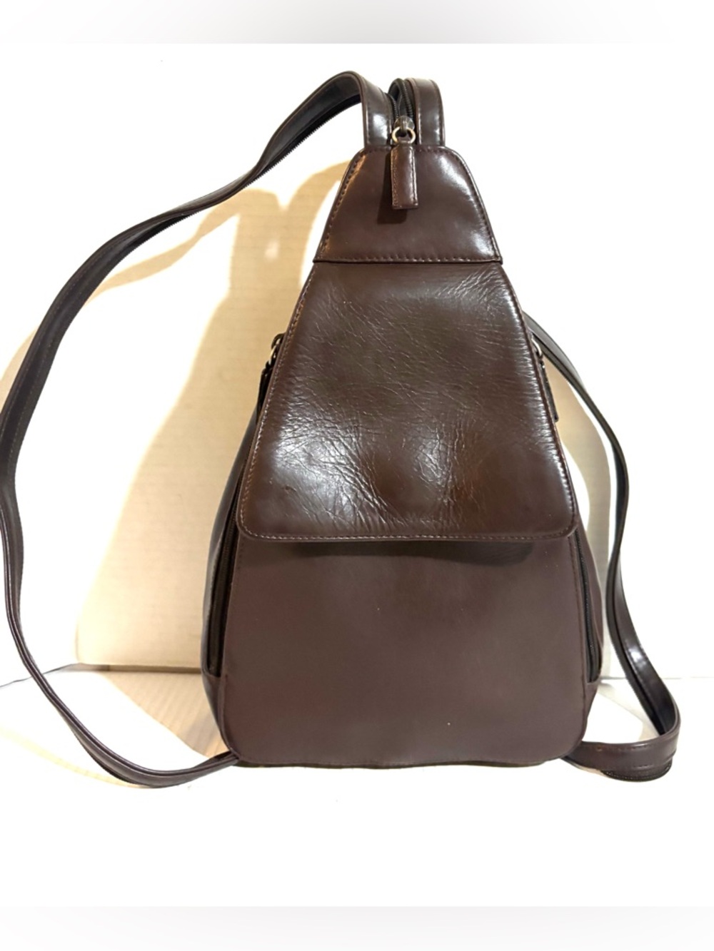 Brown Leather Sling Bag - Unbranded
